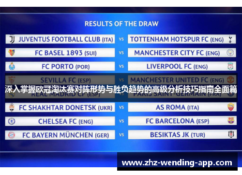 深入掌握欧冠淘汰赛对阵形势与胜负趋势的高级分析技巧指南全面篇 深入掌握欧冠淘汰赛对阵形势与胜负趋势的高级分析技巧指南全面篇